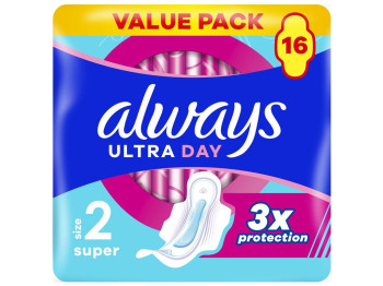 Прокладки гигиенические Always Ultra Super, с крылышками, размер 2, 5 капель, 16шт