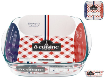 Форма для запекания О Cuisine, квадратная, боросиликатное стекло, 2,2л, 25×22×7см, цвет прозрачный