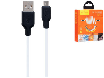 Кабель USB Hoco X21 Plus Silicone Micro 2m, Чёрно-Белый
