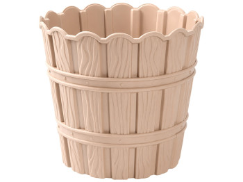 Горшок для цветов Violet House Bamboo Cappuchino, с дренажем, бежевый, 5 л