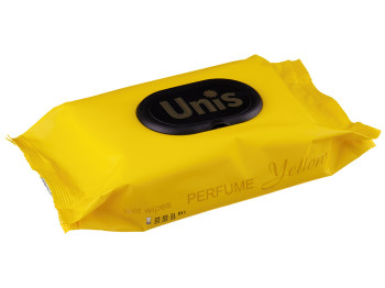 Вологі серветки Unis Perfume Yellow антибактеріальні 48шт з клапаном