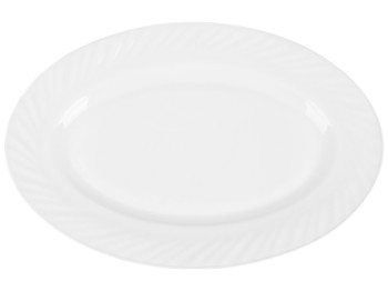 Блюдо овальное стеклокерамическое белое 12" 31x21см
