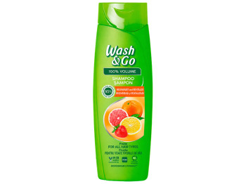 Шампунь Wash and Go 100% Volume з фруктовими екстрактами, для всіх типів волосся, 360 мл