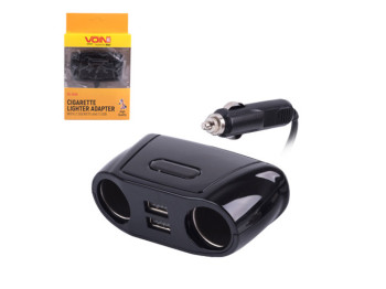 Разветвитель прикуривателя VOIN SC-2079, 2 гнезда + 2xUSB (2.1A), 12/24V