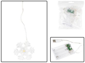 Гирлянда светодиодная Snow 2м D2,5см 20led (3AA+USB)