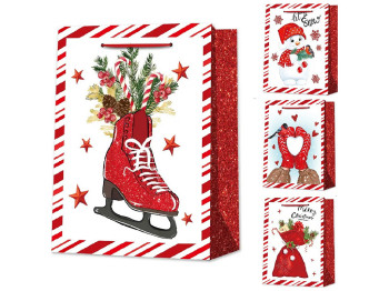 Пакет новогодний бумажный L Christmas miracle, 31х42х12см