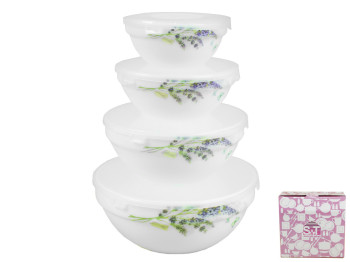Набор салатников с крышкой Лаванда (цена за набор 4шт) (1065)