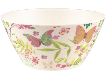 Миска бамбуковая глубокая Бабочки D14,5см