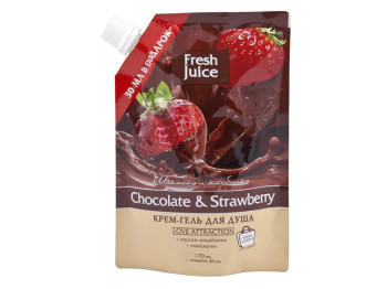Крем-гель для душу Fresh Juice дой-пак "Chocolate&Strawberry" шоколад і полуниця 200мл