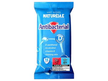 Салфетки влажные антибактериальные Naturelle, с Д-пантенолом, 15шт
