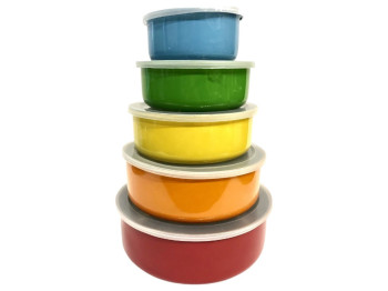 Набор судков, нержавеющая сталь, эмалированное покрытие, 5 предметов