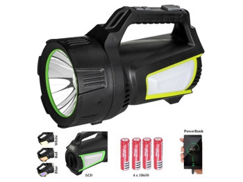 Ліхтар переносний T100A-10W+2COB(white+red+blue), power bank, 4x18650, ЗУ Type-C, Box