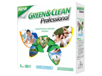 Пральний порошок Green&Clean Professional для білого одягу, 30 прань 3кг