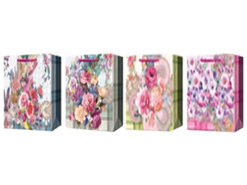 Пакет подарунковий паперовий L Sweet flowers 31x37x26см