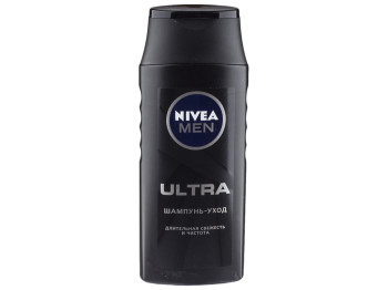 Шампунь-догляд Nivea men "Ultra" для чоловіків, з активним вугіллям і електролітами 250мл