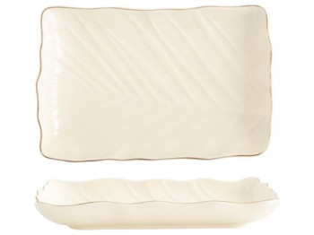 Блюдо прямокутне Limited Edition Leaf Cream Gold, 24,5х17см, 6900069906722