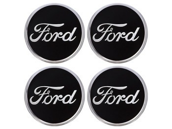 Наклейки на ковпаки FORD, 9см, чорні, 4шт