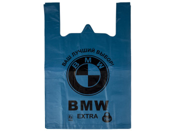 Кулек с ручками типа "майка" "BMW" (50шт) цветные 40x60см