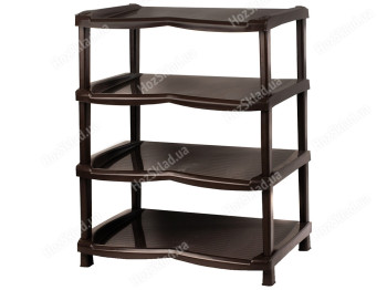 Полка для обуви R plastic Нормал, коричневая, 4 яруса, 45x30x60см, 17401