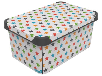 Контейнер Qutu Style Box з кришкою Colored Stars, 10л