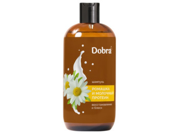 Шампунь Ромашка і молочний протеїн Dobra, відновлення та блиск, 500мл