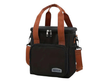 Термосумка для продуктов, полиэстер, черная, 21×14×23см