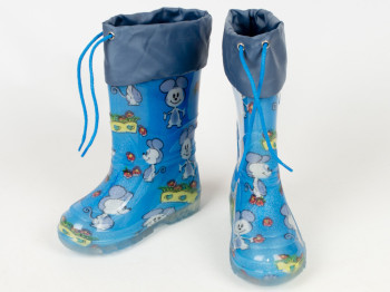 Чоботи гумові дитячі з силік. покриттям, утеплені "Миша синя" Alisa Line (29 розмір)
