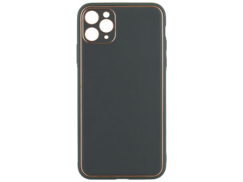 Чехол Leather Gold with Frame without Logo для iPhone 11 Pro Max Цвет 11, Navy Green