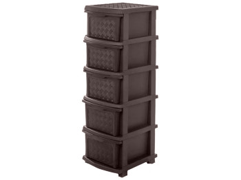 Комод R plastic Компакт-Макс, на 5 шухляд, коричневый, 34х40х105см