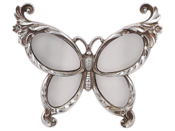 Декор настенный бабочка с элементами зеркал, 23,5×20,5×5см, цвет серебро