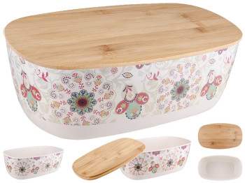 Хлібниця бамбукова з кришкою, 35,5х20,1х13,5см