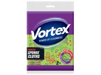 Серветки для прибирання Vortex, целюлозні з принтом, 2шт
