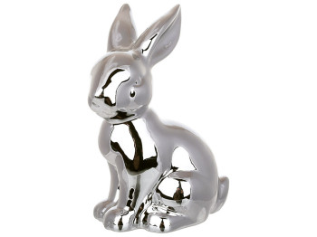 Декоративная фигурка Кролик, 10,3х7,1х13,7см, цвет - серебро