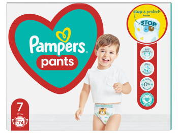 Подгузники-трусики Pampers Active Baby Pants, одноразовые, супервпитывающие, размер 7, 15кг+, 74шт