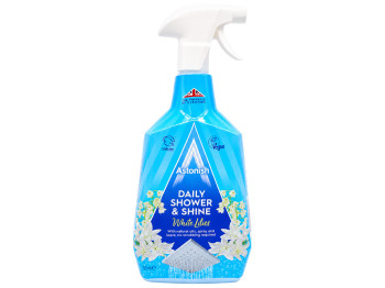 Засіб для душових кабін Astonish Daily Shower & Shine White Lilies, спрей, 750мл