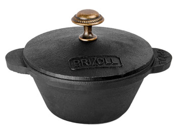 Кокотниця чавунна з кришкою Brizoll "HoReCa" 200мл Н02-1