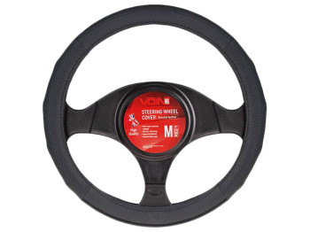 Чохол для керма VLOD-L281 L (39-41см) чорний БО перфорована шкіра