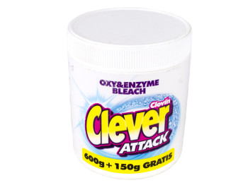 Отбеливатель Clever Attack в порошке 600гр+150гр бонус Польша