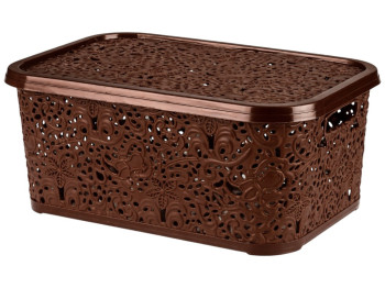 Корзинка R plastic Ажур, 6л, 28,5x20,5x12,5см, коричнева, 30605