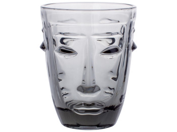 Стакан стеклянный Face, 250мл, цвет – серый