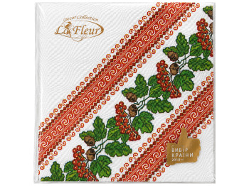 Серветки паперові двошарові La Fleur Символи України, 33×33 см, 16 шт