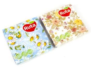 Салфетки "Ruta" Art - Цветы 2 расцветки двухсл. ароматизированные 33x33см 20шт