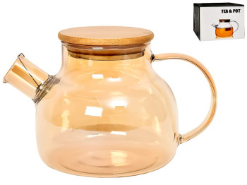 Заварник із пружиною - ситом і бамбуковою кришкою, 800мл