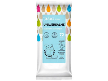 Салфетки влажные для уборки Luba Clean, аромат свежий, 72шт