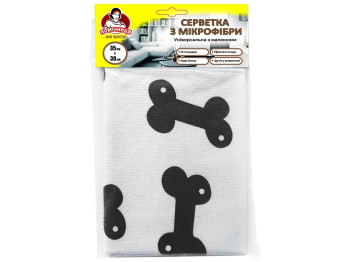 Салфетка из микрофибры универсальная Помічниця "Кость" с рисунком 35х30см