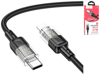 Кабель USB Hoco U129 PD27W Type-C to Lightning 1,2м Цвет Черный