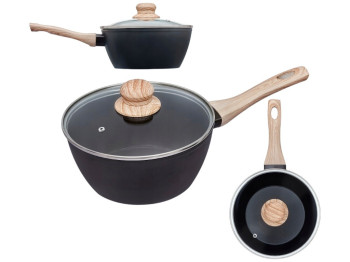 Ківш Pyrex Cook&Care, керамічне покриття, алюміній, бакеліт, скло, 1,2л, 16см, колір чорний