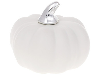 Декор Гарбузик, 7см, колір - білий мат зі сріблом