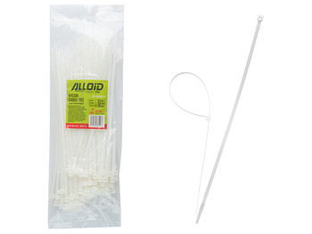 Хомут пластиковый Alloid, 4,8х250мм, 100шт, белый (PC-48250 W)