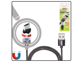 Кабель магнитный PULSO USB - Micro USB 2,4А, 2m, black (только зарядка)